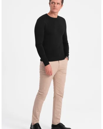 Bluza uni cu decolteu la baza gatului, Negru