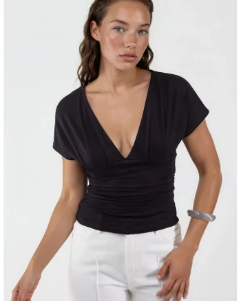 Top dama,  viscoza/elastan, negru