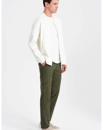Pantaloni cargo cu croiala dreapta, Kaki