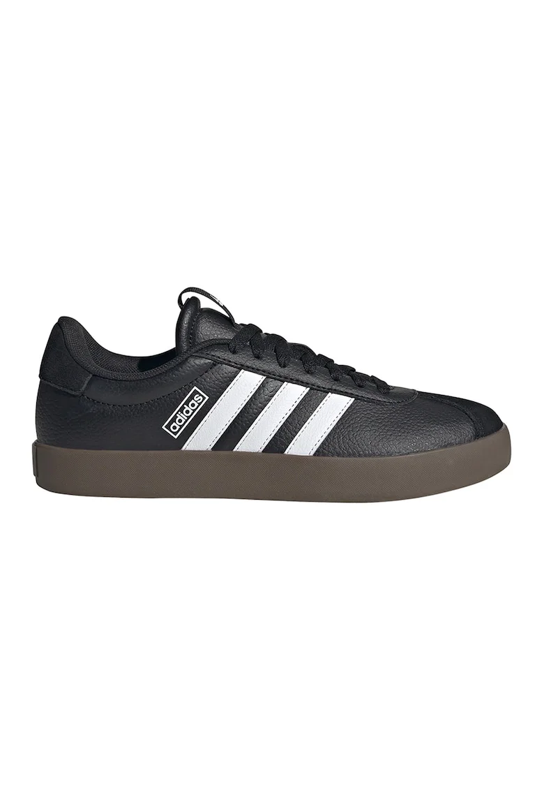 Pantofi sport VL Court 3.0 cu detalii de piele intoarsa, Alb/Negru/Maro