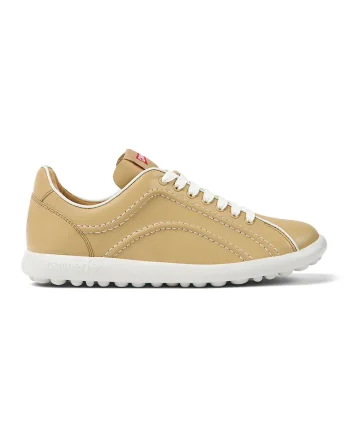 Pantofi sport low-cut de piele, Bej