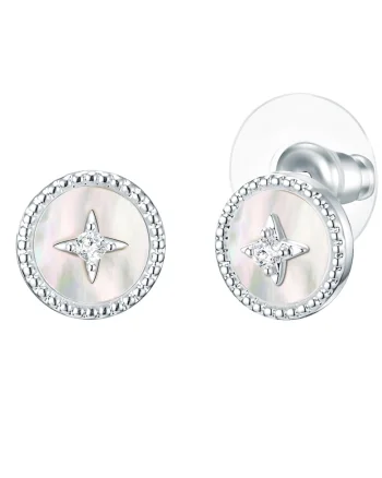 Cercei cu tija si Mother of Pearl, Argintiu