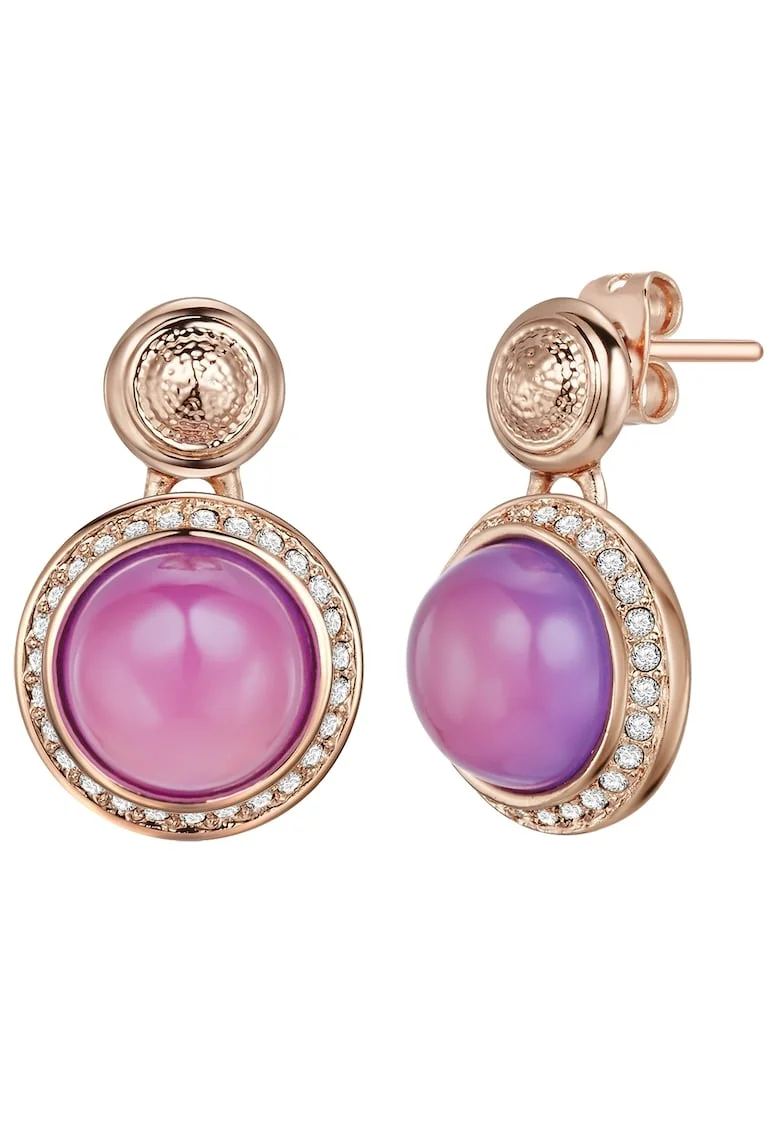 Cercei cu tija placati cu aur de 14K, Auriu rose