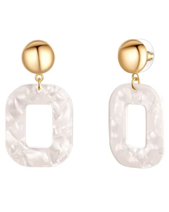 Cercei drop placati cu aur de 14K, Auriu