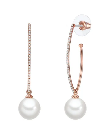 Cercei drop placati cu aur de 14K, Auriu rose