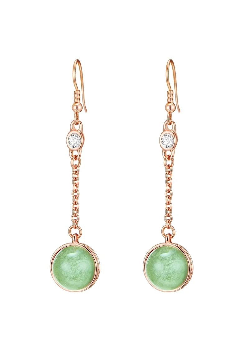 Cercei de aur de 14K filat cu cristale europene, Auriu rose
