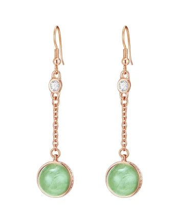 Cercei de aur de 14K filat cu cristale europene, Auriu rose