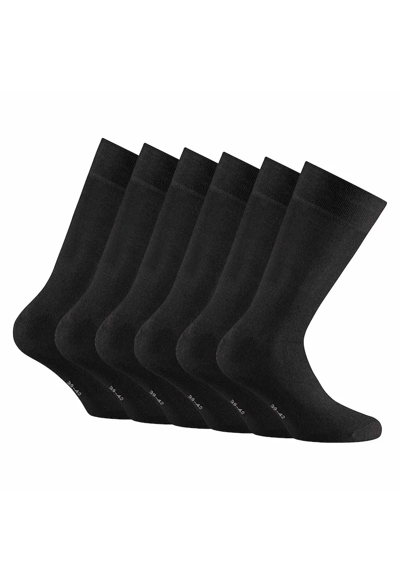 Set de sosete unisex lungi uni 14345 - 3 perechi, Negru