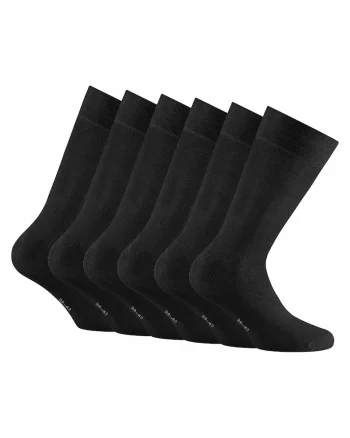 Set de sosete unisex lungi uni 14345 - 3 perechi, Negru