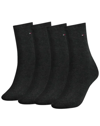 Set de sosete lungi cu logo brodat - 4 perechi, Gri