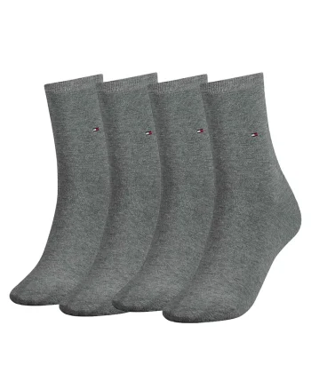 Set de sosete lungi cu logo brodat - 4 perechi, Gri deschis