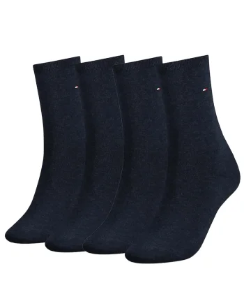 Set de sosete lungi cu logo brodat - 4 perechi, Albastru