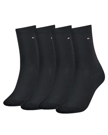 Set de sosete lungi cu logo brodat - 4 perechi, Albastru inchis