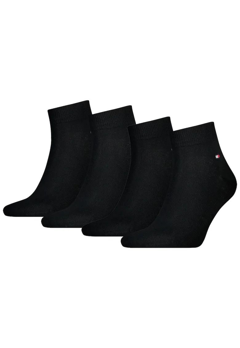 Set de sosete scurte cu logo discret 14171 - 4 perechi, Negru