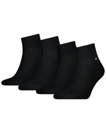 Set de sosete scurte cu logo discret 14171 - 4 perechi, Negru
