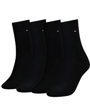 Set de sosete lungi cu logo brodat - 4 perechi, Negru