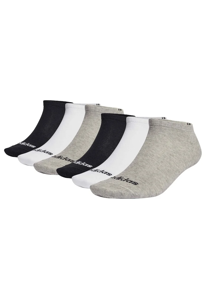 Set de sosete pana la glezna, unisex - 6 perechi, Alb/Negru/Gri
