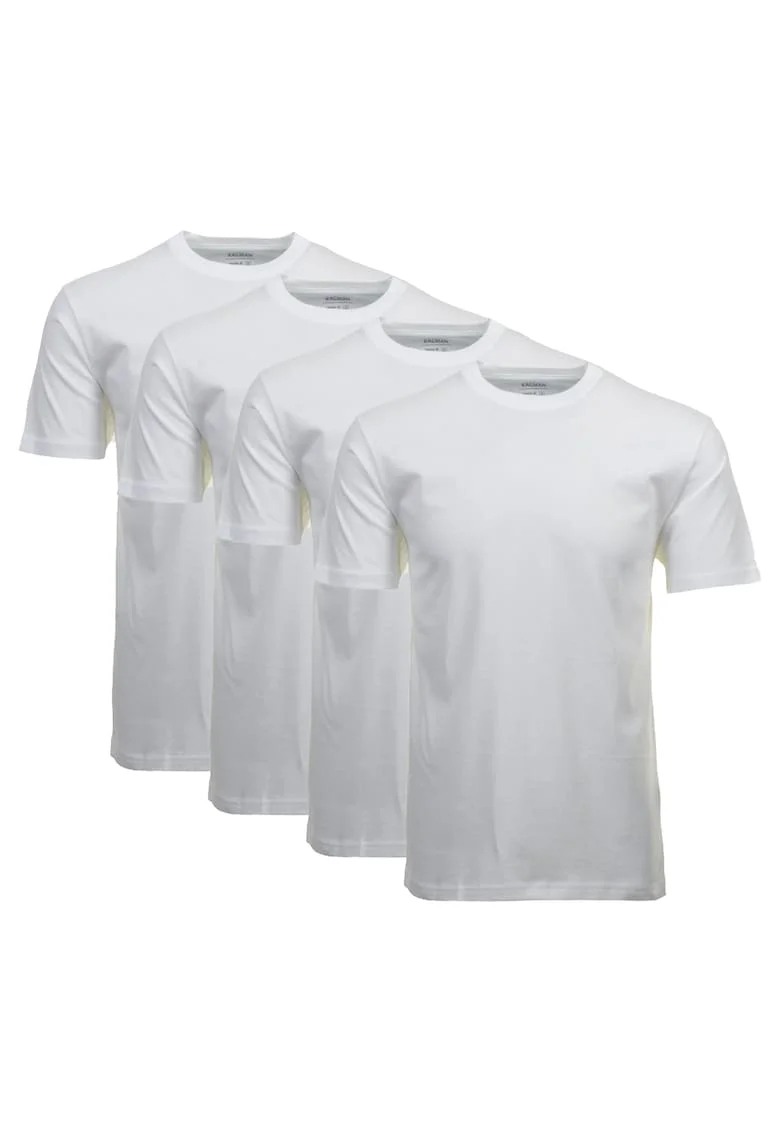 Set de tricouri de casa cu decolteu la baza gatului - 4 piese, Alb