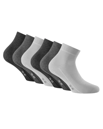 Rohner, Set de sosete pana la glezana, unisex - 6 perechi, Gri