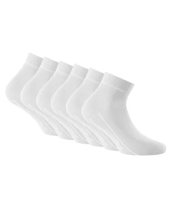 Rohner, Set de sosete pana la glezana, unisex - 6 perechi, Alb