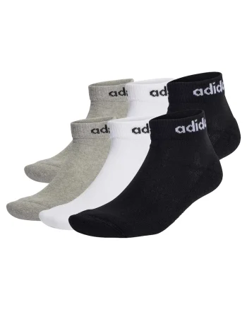 Set de sosete pana la glezna unisex - 6 perechi, Alb/Negru/Gri