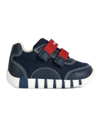 Pantofi sport Iupidoo cu velcro si garnituri de piele ecologica, Bleumarin