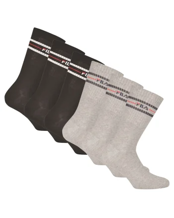 Set de sosete lungi unisex cu logo - 6 perechi, Negru/Gri