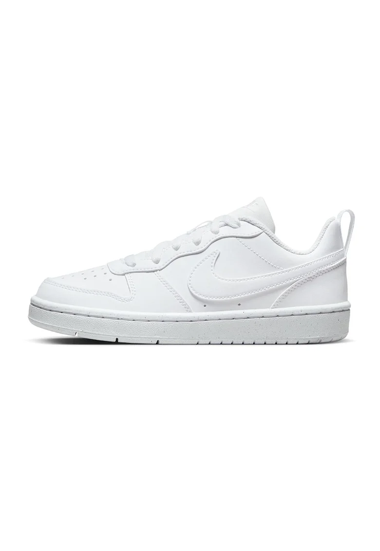 Pantofi sport din piele ecologica Court Borough, Alb
