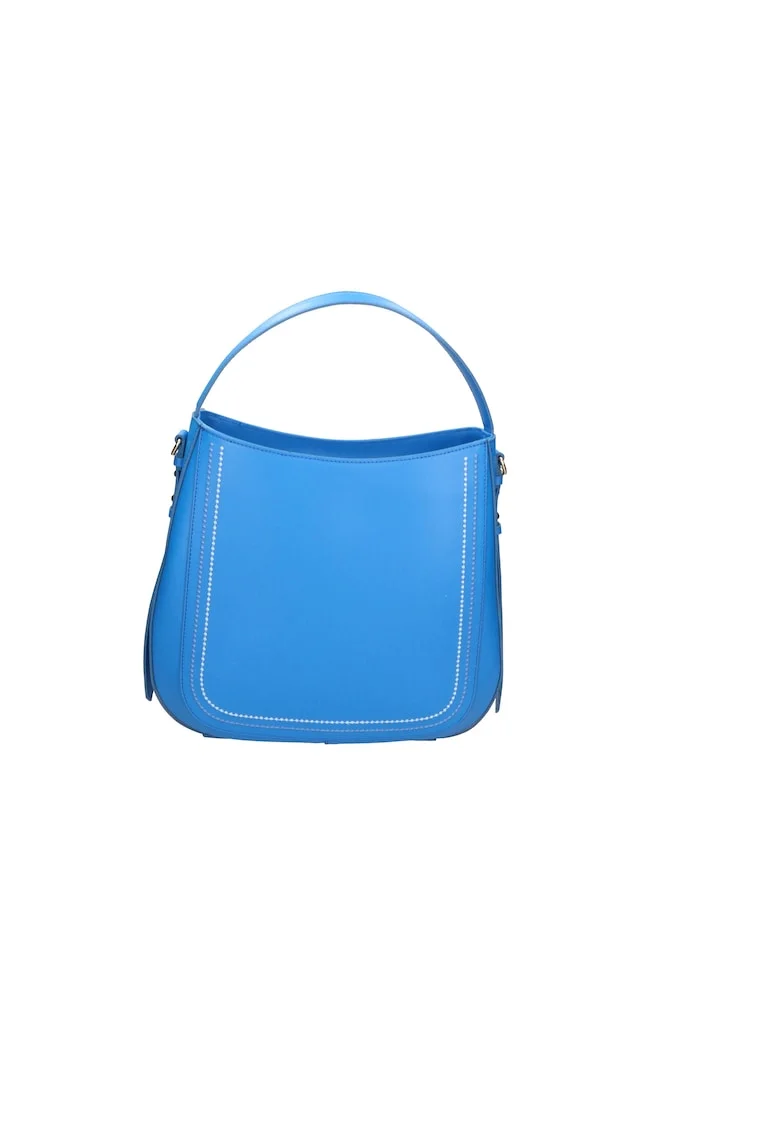 Geanta de piele cu bareta detasabila 24509, Albastru deschis