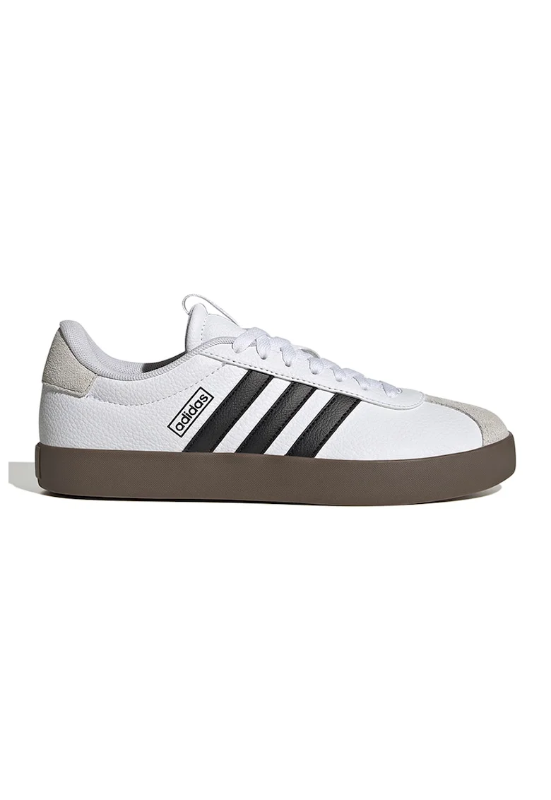 Pantofi sport VL Court 3.0 cu detalii de piele intoarsa, Alb/Negru/Gri