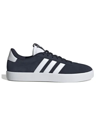 Pantofi sport VL Court 3.0 de piele intoarsa, Alb optic/Bleumarin