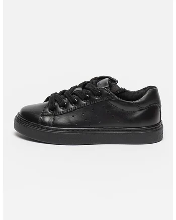 Pantofi sport de piele cu insertii din material textil Nashik, Negru