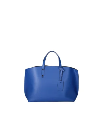 Geanta de piele cu bareta si etui interior detasabil, Albastru royal