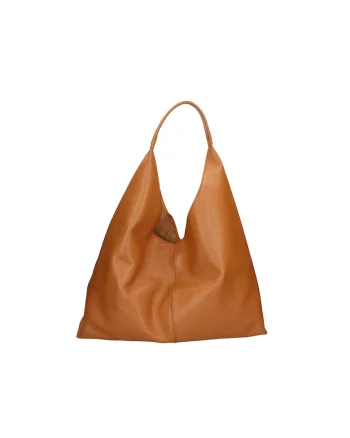 Geanta hobo de piele cu etui cu fermoar, Caramel