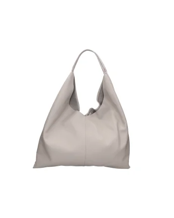Geanta hobo de piele cu etui cu fermoar, Gri deschis
