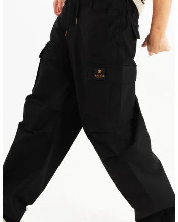 Pantaloni cargo unisex cu logo, Negru