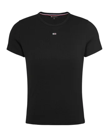 Tricou slim fit striat, Negru