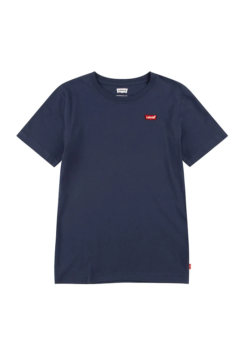 Tricou din bumbac cu detaliu logo, Rosu/Alb/Bleumarin