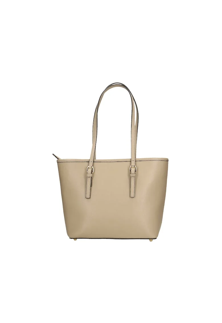 Geanta tote din piele saffiano, Maro taupe
