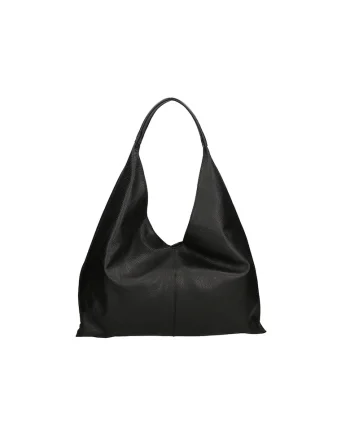 Geanta hobo de piele cu etui cu fermoar, Negru