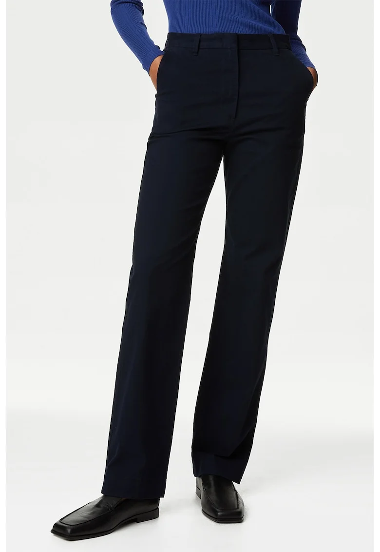 Pantaloni chino cu croiala dreapta, Albastru ultramarin