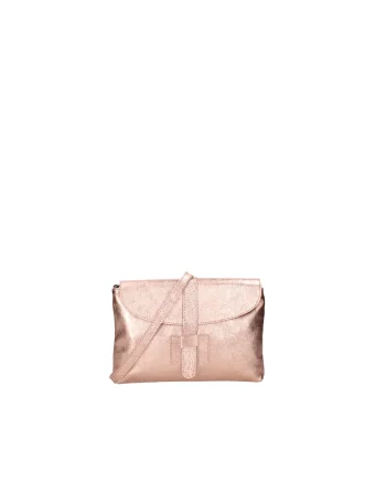 Geanta plic din piele cu bareta detasabila, Auriu rose