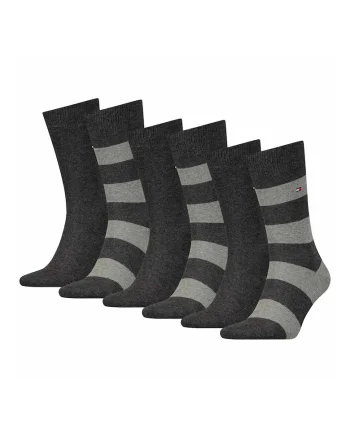 Set de sosete lungi cu dungi - 6 perechi, Gri