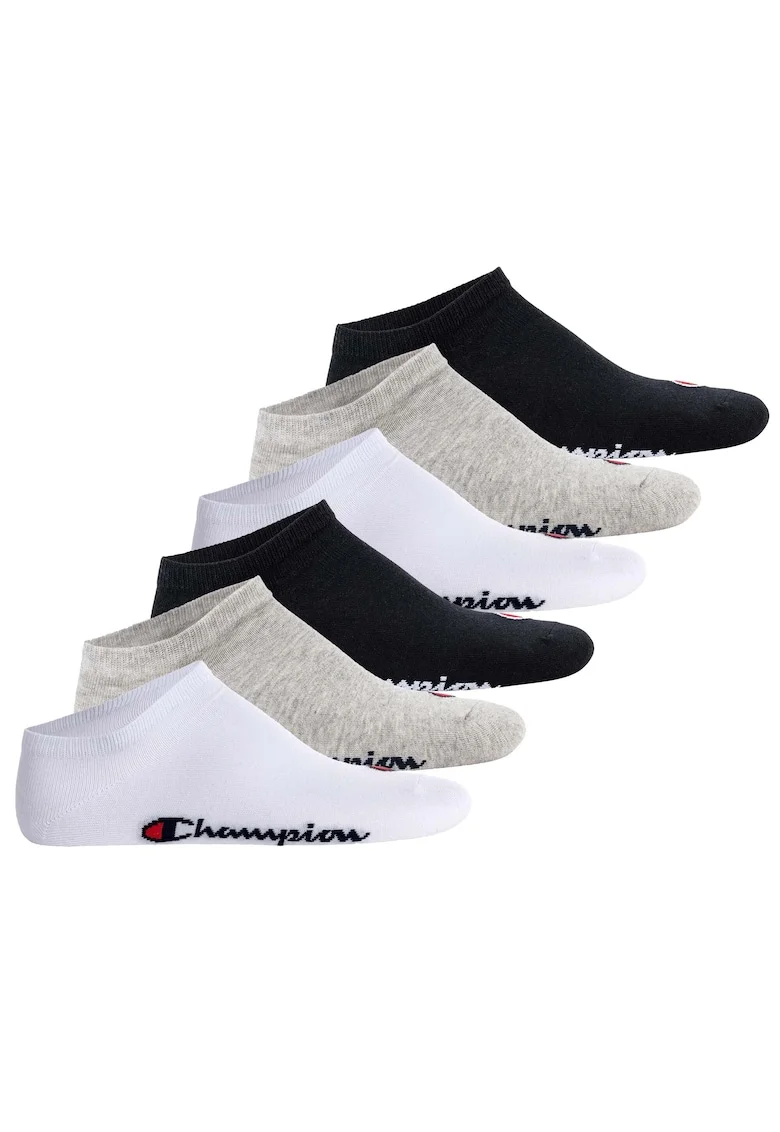 Set de sosete unisex pana la glezna - 6 perechi, Negru, Gri, Alb