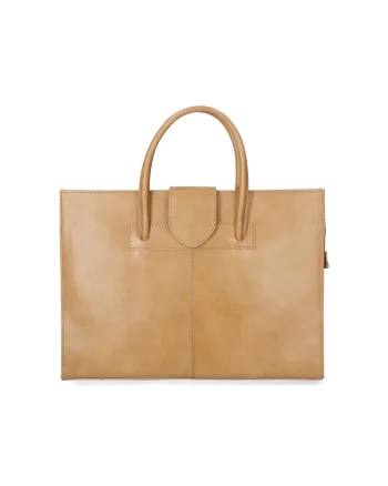 Geanta tote de piele, Maro taupe