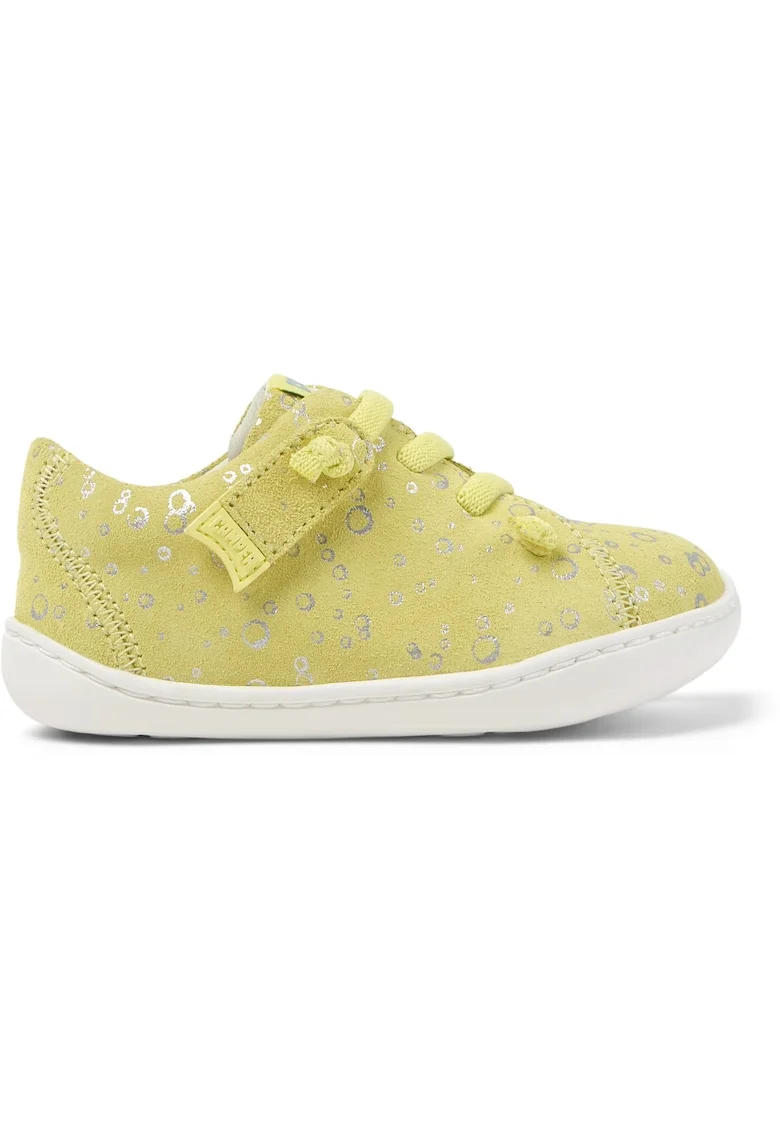 Pantofi sport de piele intoarsa si piele Peu Cami, Galben