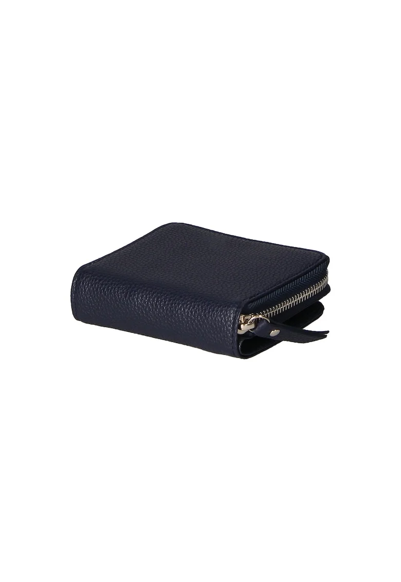 Portofel de piele cu aspect texturat 25587, Albastru inchis