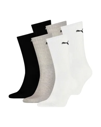 Set de sosete lungi unisex - 6 perechi, Alb/Negru/Gri