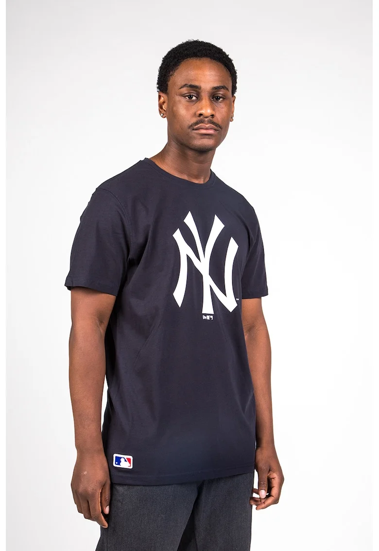 Tricou de bumbac New York Yankees, Alb/Albastru ultramarin
