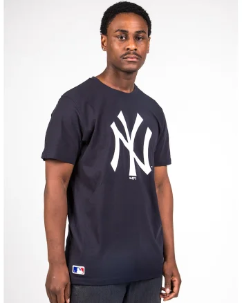 Tricou de bumbac New York Yankees, Alb/Albastru ultramarin
